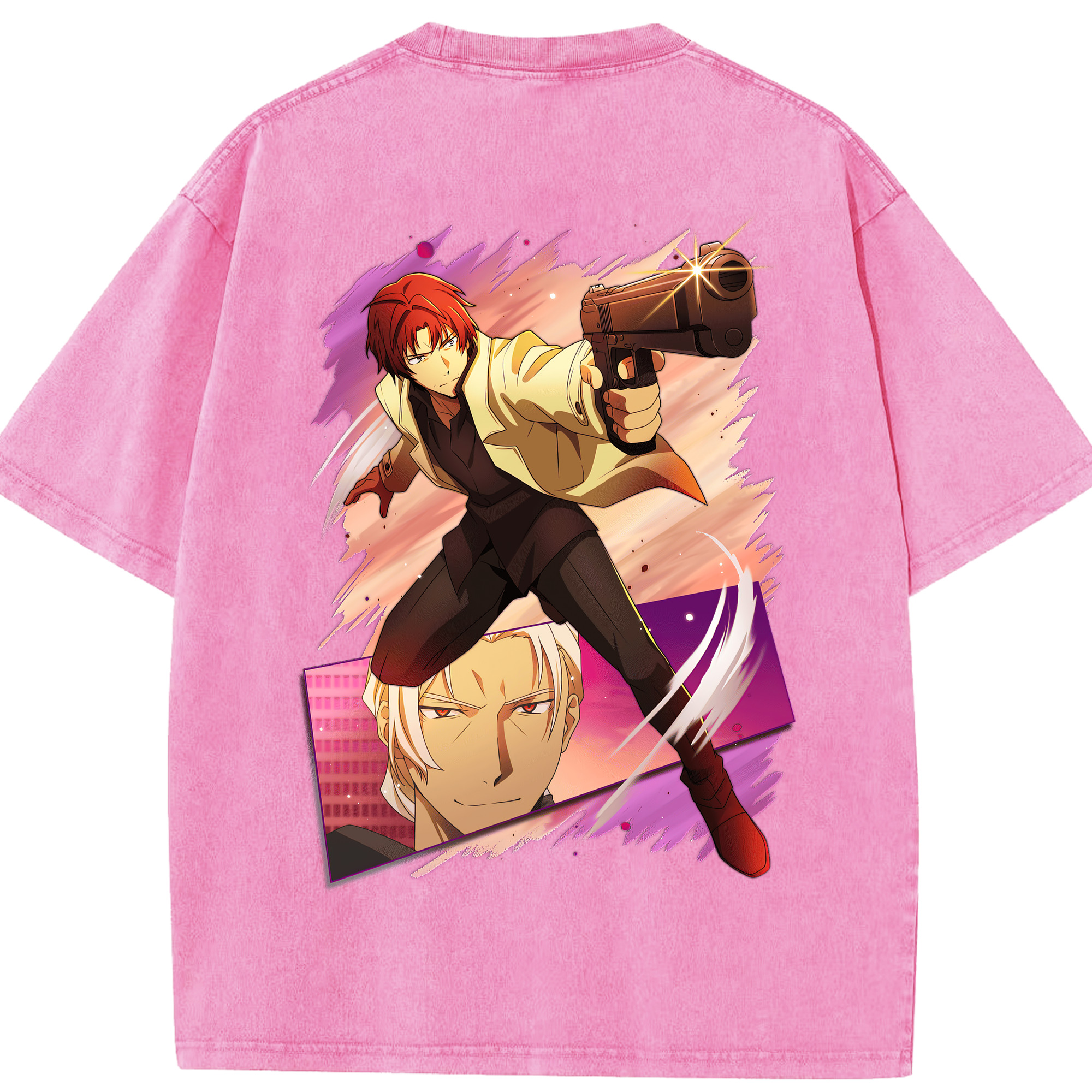 （画像用） 文豪ストレイドッグス Bungo Stray Dogs 綿100% ヴィンテージ風 半袖Tシャツ（背面プリント）
